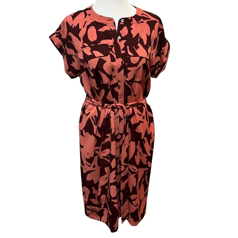 LOFT Floral Tie Shirt Dress